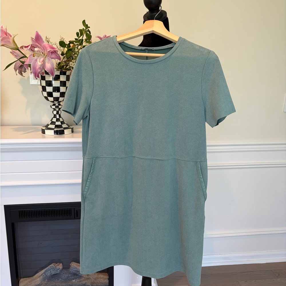 Zara Seafoam Short-Sleeve Mini Dress
